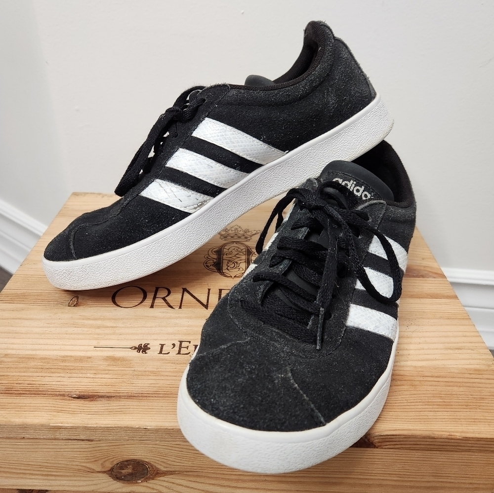 Adidas Black and White VL Court Sneakers Size 8 US - Picture 3 of 13